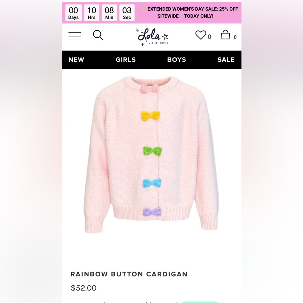 Cute Pastel Cardigan with Bow Accents